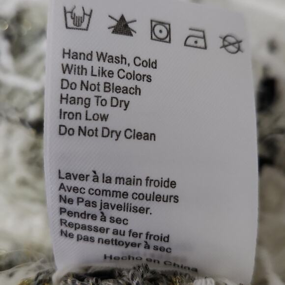 Anthropologie Moth Women's Cream Sweater Poncho Size Med Cropped Boxy Stripes - Picture 9 of 11